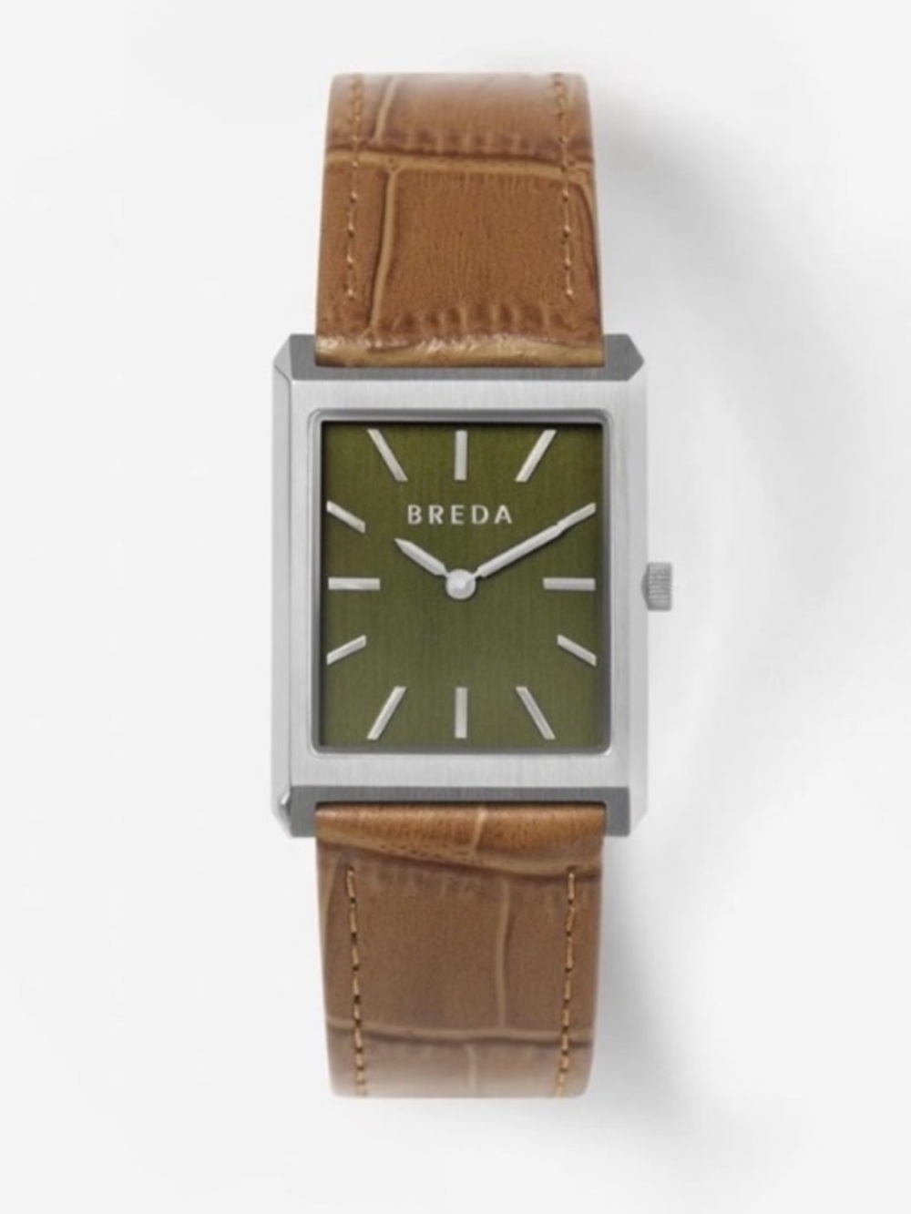 Limited Edition BREDA+GQ collab Virgil Croc Embossed band with Moss Brushed Face